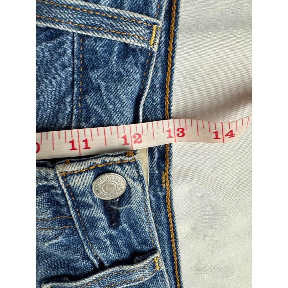 Levis Premium Ribcage Shorts Womens 29 High Rise Distressed Denim Medium Wash - Picture 14 of 16